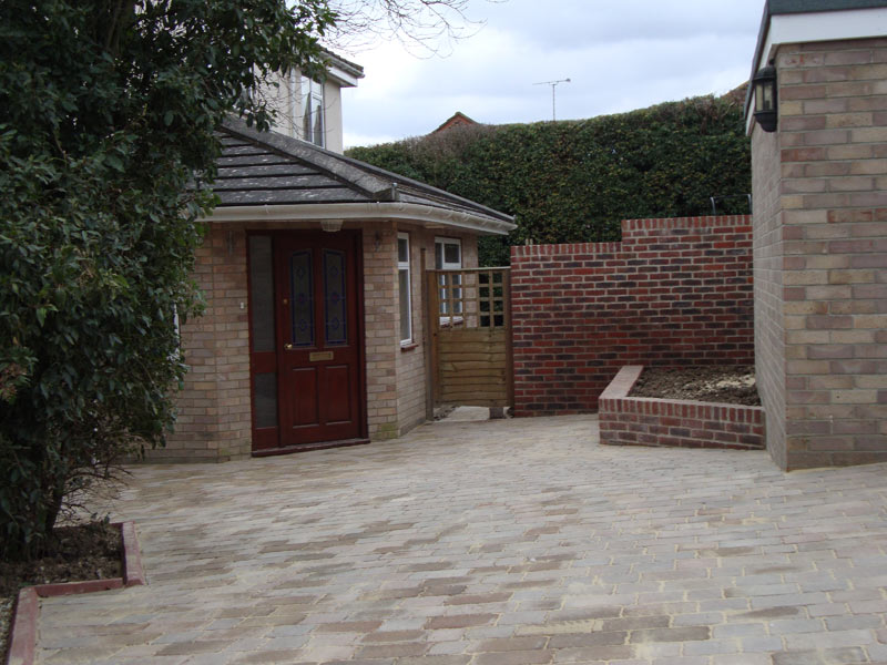 Driveway and garden wall